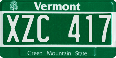 VT license plate XZC417