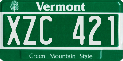 VT license plate XZC421