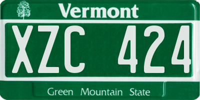VT license plate XZC424