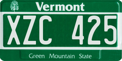 VT license plate XZC425