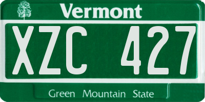 VT license plate XZC427