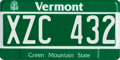 VT license plate XZC432
