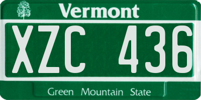 VT license plate XZC436