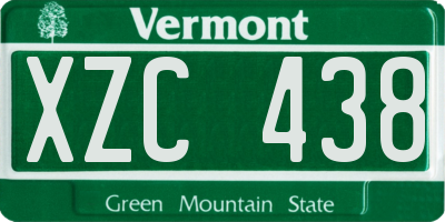 VT license plate XZC438