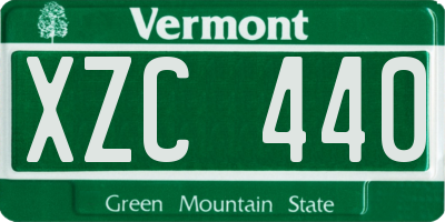 VT license plate XZC440