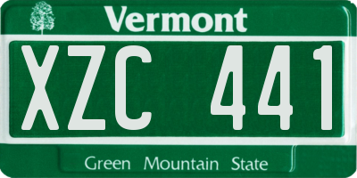VT license plate XZC441