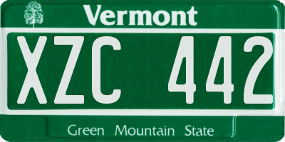VT license plate XZC442