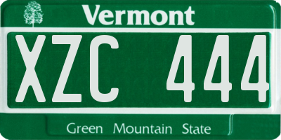VT license plate XZC444