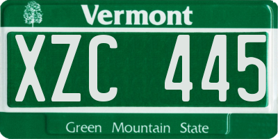 VT license plate XZC445
