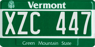 VT license plate XZC447