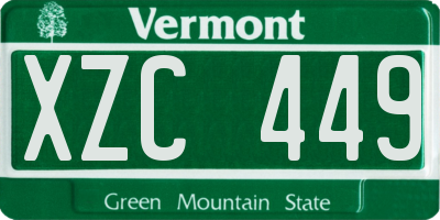 VT license plate XZC449