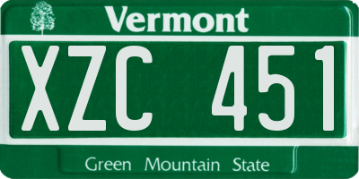 VT license plate XZC451