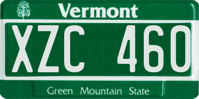 VT license plate XZC460