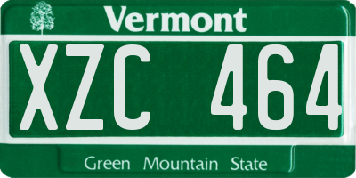 VT license plate XZC464