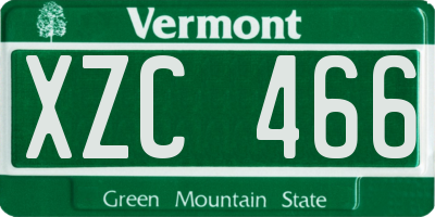 VT license plate XZC466