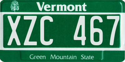 VT license plate XZC467