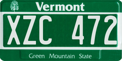 VT license plate XZC472