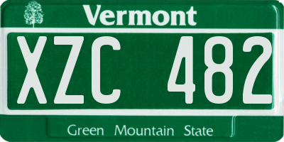 VT license plate XZC482