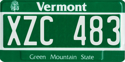 VT license plate XZC483