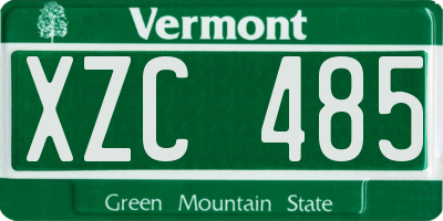 VT license plate XZC485