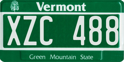VT license plate XZC488