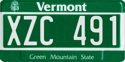 VT license plate XZC491