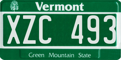 VT license plate XZC493