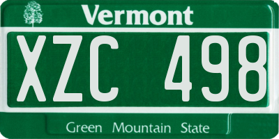 VT license plate XZC498