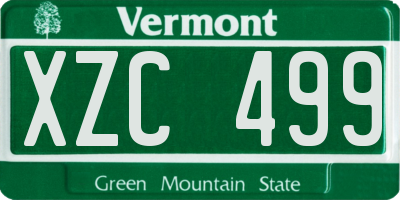 VT license plate XZC499