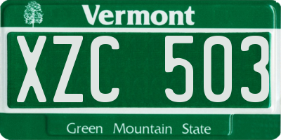 VT license plate XZC503