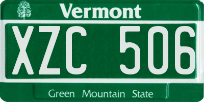VT license plate XZC506
