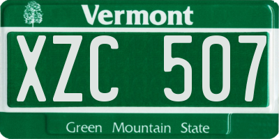 VT license plate XZC507