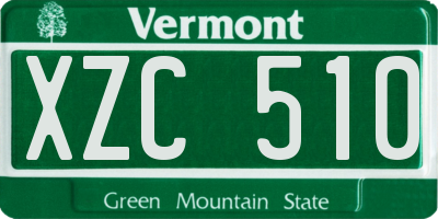 VT license plate XZC510