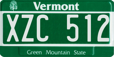 VT license plate XZC512