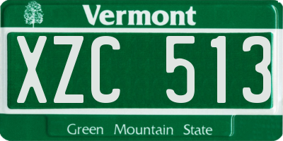 VT license plate XZC513