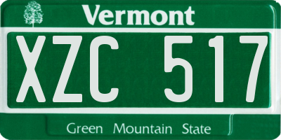 VT license plate XZC517