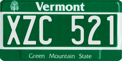 VT license plate XZC521
