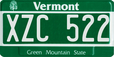 VT license plate XZC522