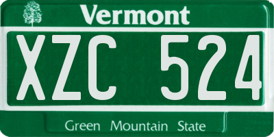 VT license plate XZC524