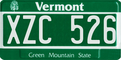 VT license plate XZC526