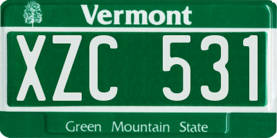 VT license plate XZC531