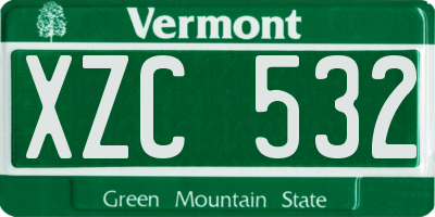 VT license plate XZC532