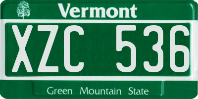 VT license plate XZC536