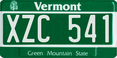 VT license plate XZC541
