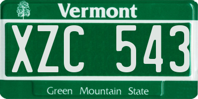 VT license plate XZC543