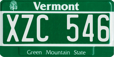 VT license plate XZC546