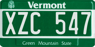 VT license plate XZC547