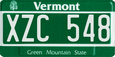 VT license plate XZC548
