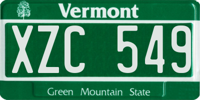 VT license plate XZC549