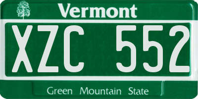 VT license plate XZC552